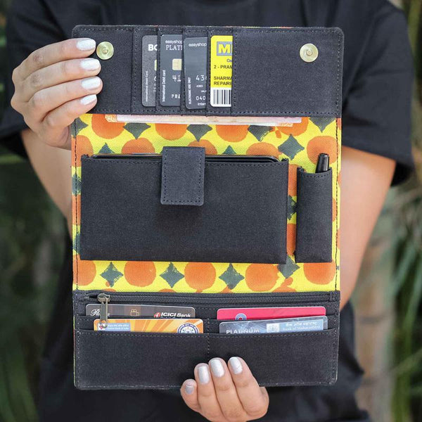 Handcrafted Canary Checkers Wallet