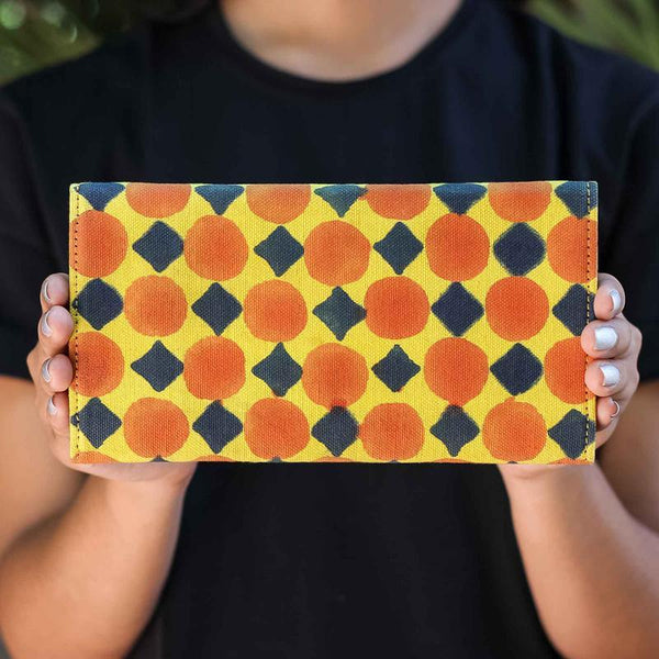 Handcrafted Canary Checkers Wallet