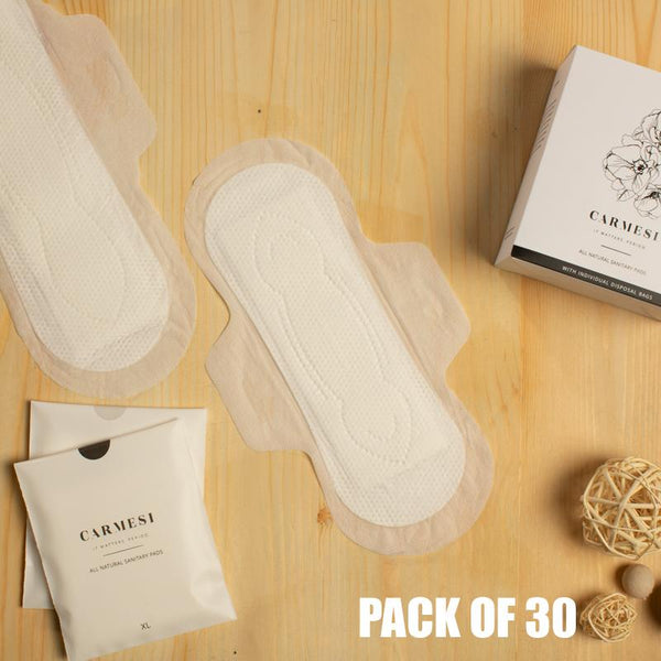 All Natural, Disposable Sanitary Pads (Pack of 30)