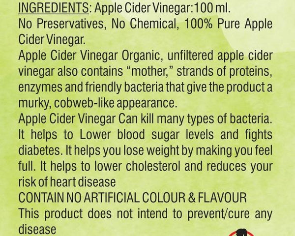 Certified Organic Apple Cider Vinegar, 250ml.