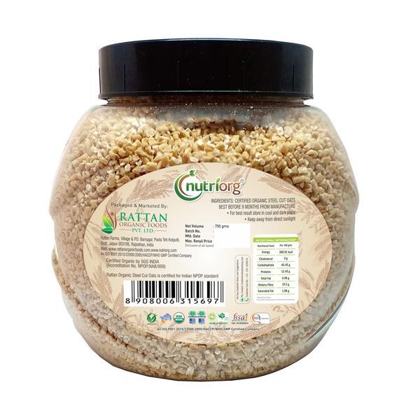 Certified Organic Steel Cut Oats 750 gms