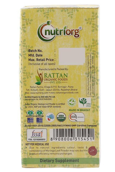 Certified organic Moringa Powder 150gm.
