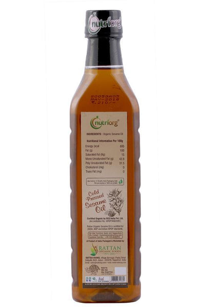 Certified organic Sesame Oil 500ml.