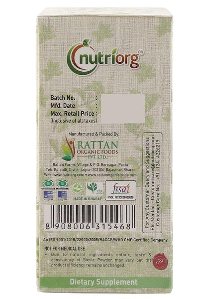 Certified organic Stevia Powder 150gm.