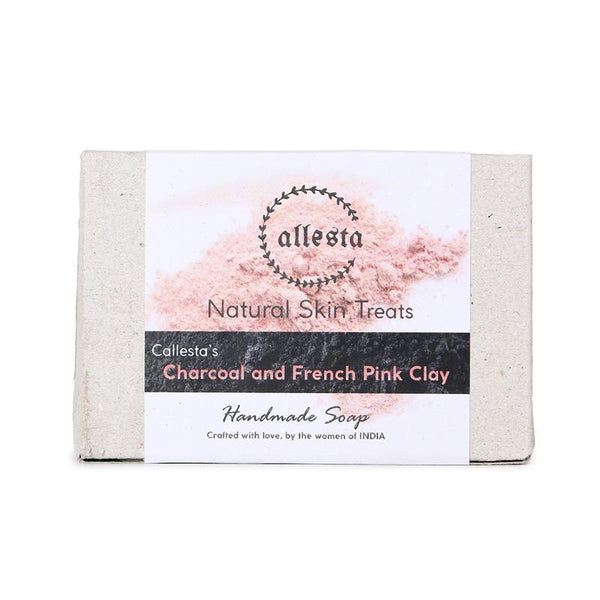 Charcoal and Pink Clay Natural Soap, 150g