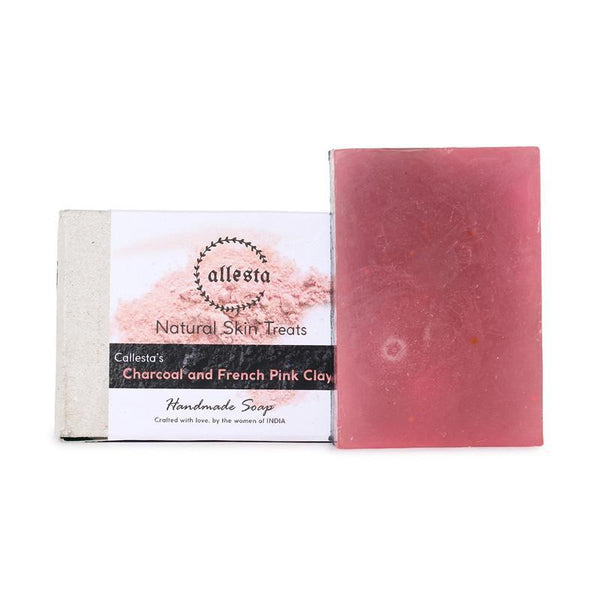 Charcoal and Pink Clay Natural Soap, 150g