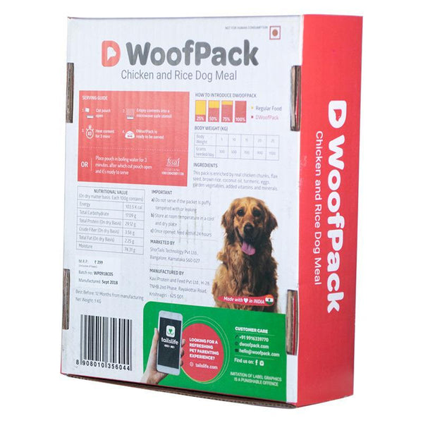 Home-Cooked Chicken and Rice Meal for Dogs, 1kg