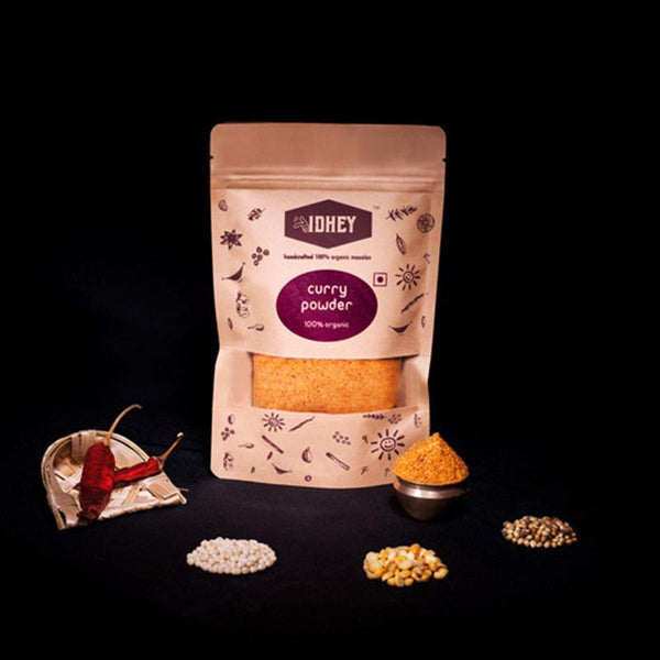 Combo Pack of 3 Organic Powders - Curry + Moringa + Chutney Powder, 100g each