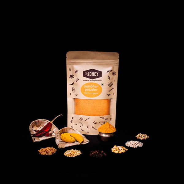 Combo Pack of 3 Organic Powders - Sambar + Rasam + Chutney Powder, 100g each