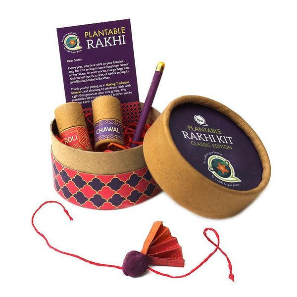 Eco-Friendly Adult Rakhi Kit with Plantable Seed Rakhi and Plantable Seed Pencil