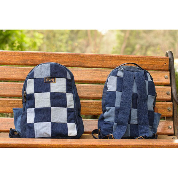 Classic Backpack made with Upcycled Jeans