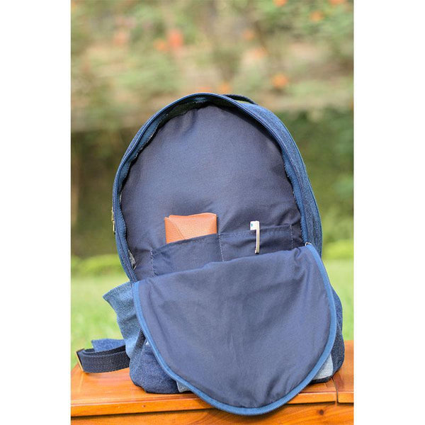 Classic Backpack made with Upcycled Jeans