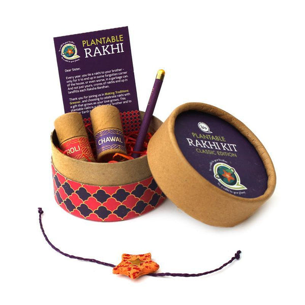 Eco-Friendly Kids Rakhi Kit with Plantable Seed Rakhi and Plantable Seed Pencil