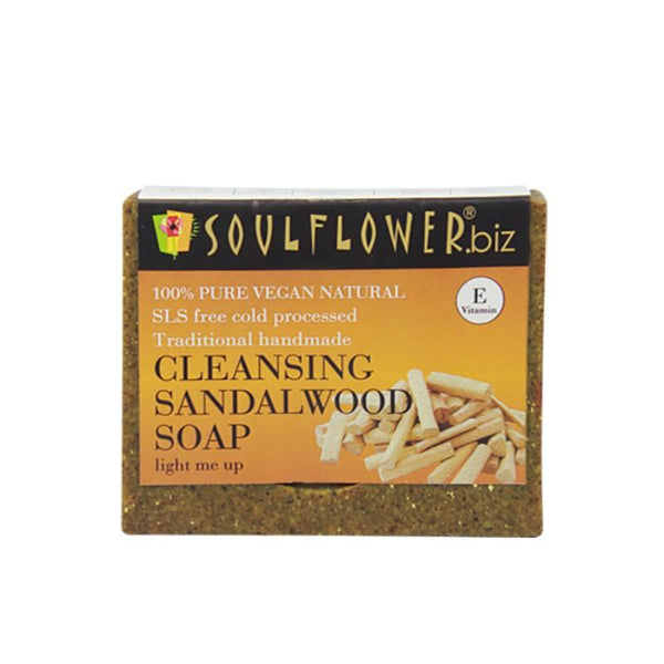 Soulflower Cleansing Sandalwood Soap, 150g