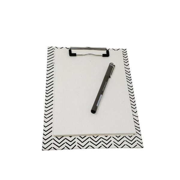 Clipboard with 5 Handmade Paper Writing Sheets