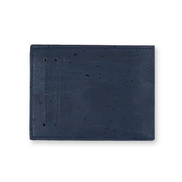 Cork Fabric Men's  Coin Wallet - Blue