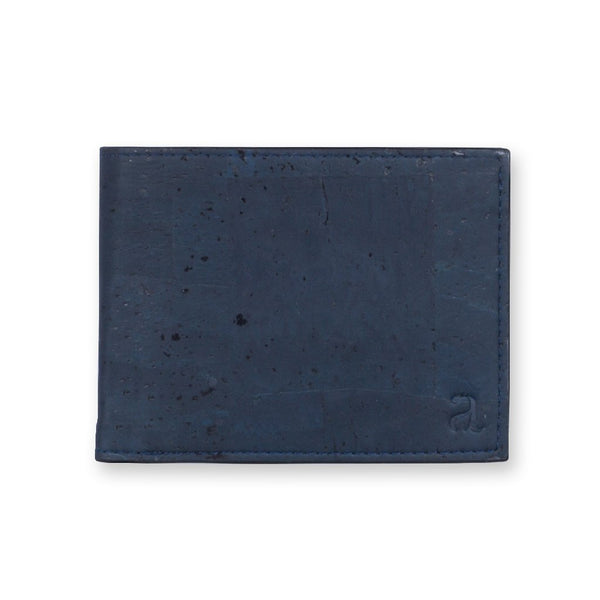 Cork Fabric Men's  Coin Wallet - Blue
