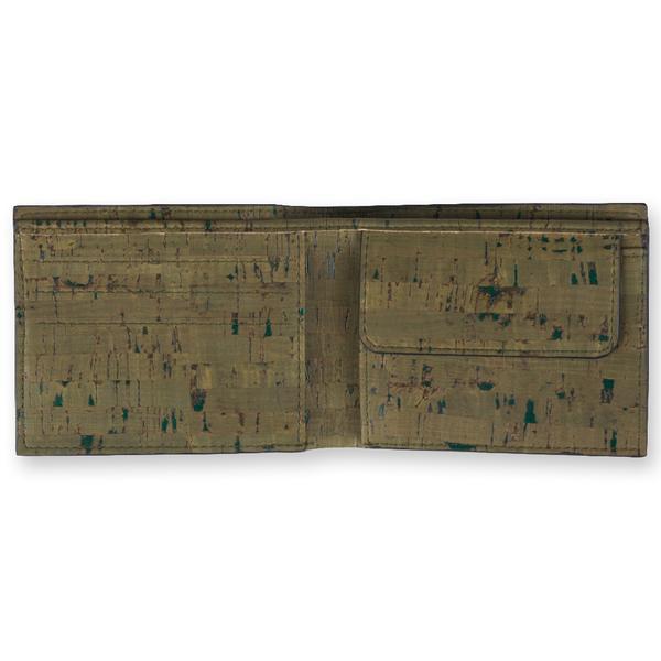 Cork Fabric Men's Coin Wallet - Olive