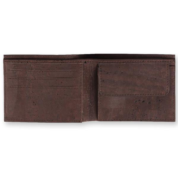 Cork Fabric Men's Coin Wallet - Terrain + Brown