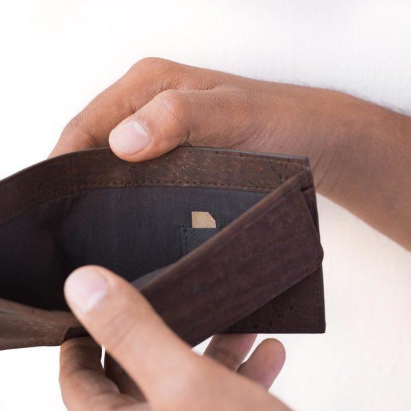 Cork Fabric Men's Coin Wallet - Terrain + Brown