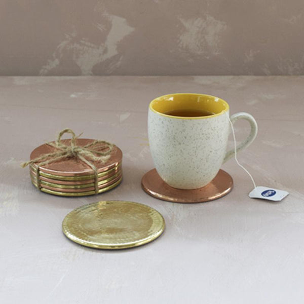 Copper Coasters Handcrafted By Traditional Artisans (Set of 6)