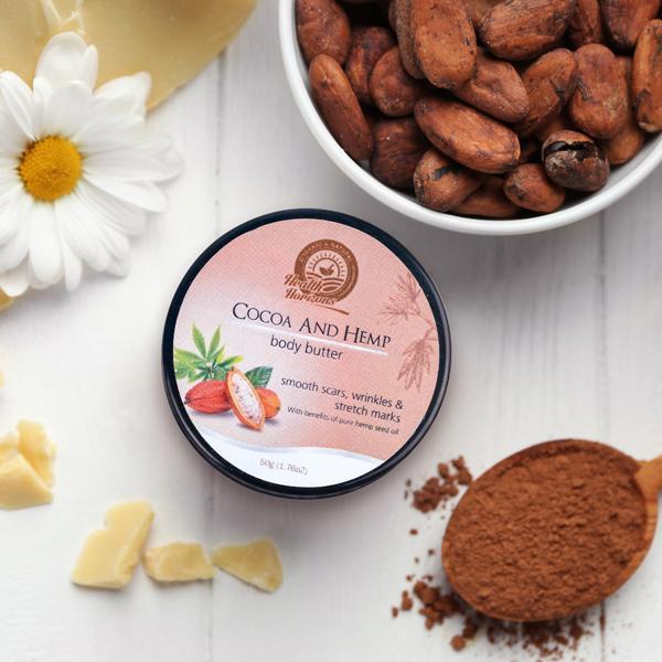 Natural Cocoa and Hemp Body Butter Cream, 50g