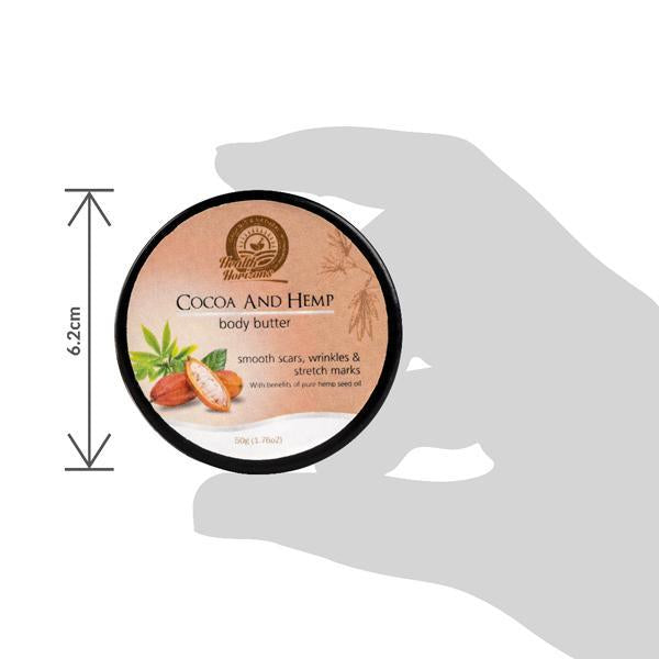 Natural Cocoa and Hemp Body Butter Cream, 50g