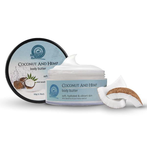 Natural Vegan Coconut and Hemp Body Butter Cream, 50g