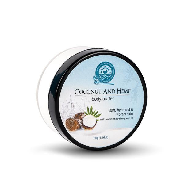 Natural Vegan Coconut and Hemp Body Butter Cream, 50g