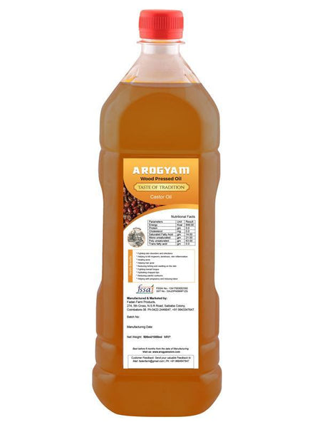 Cold-Pressed, Natural Castor Oil for Stomach Cleaning & Body, 500ml