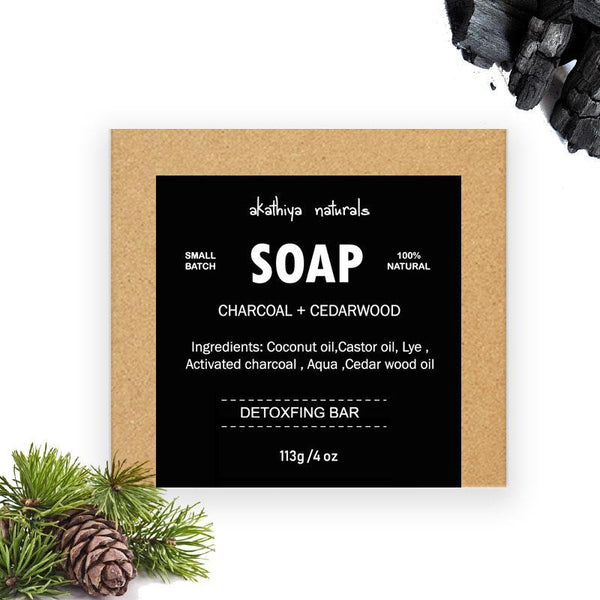 Cold-Processed, Detoxifying Activated Charcoal Soap - Pack of 2, 113g each