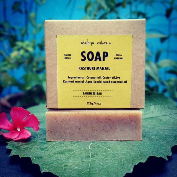 Handmade, Cold-Processed Kasthuri Manjal Soap - Pack of 2, 113g each