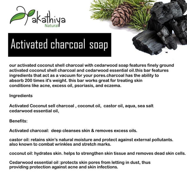 Cold-Processed, Detoxifying Activated Charcoal Soap - Pack of 2, 113g each