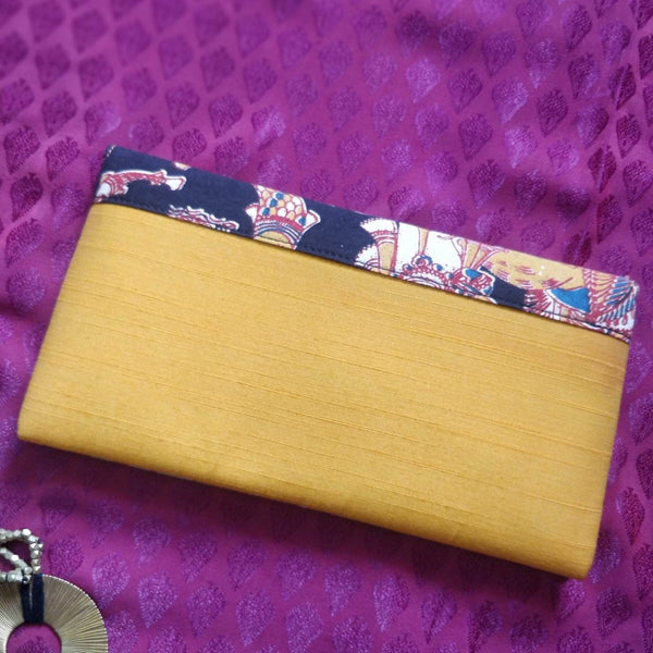 Naturally Dyed Colourful Kalamkari Clutch