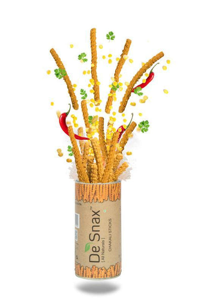 Combo Pack of Indian Snacks - 3 Chakli Sticks and Krunchy Stixx 1 Sizzlin Szechwan (Pack of 4)