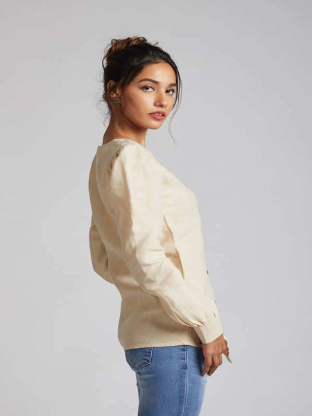 Women's Natural Hemp Asymmetric Top - Beige