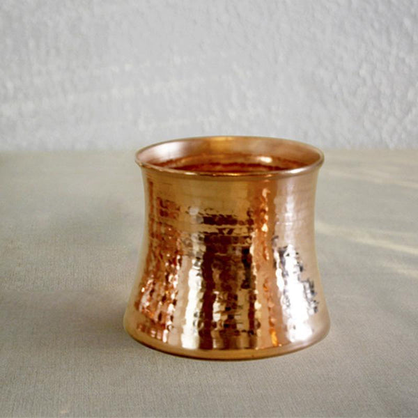 Concave Copper Tumbler Handcrafted by Traditional Artisans