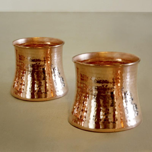 Concave Copper Tumbler Handcrafted by Traditional Artisans