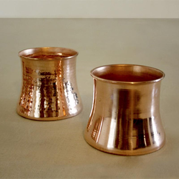 Concave Copper Tumbler Handcrafted by Traditional Artisans