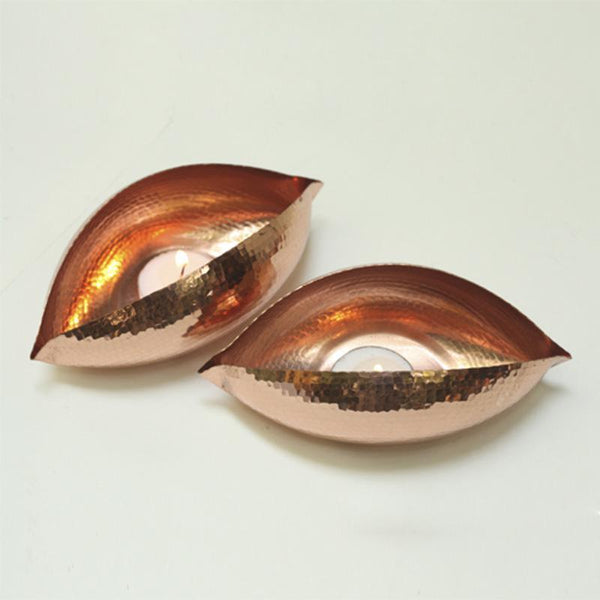 Copper Pod Tealight Holder Handcrafted By Traditional Artisans