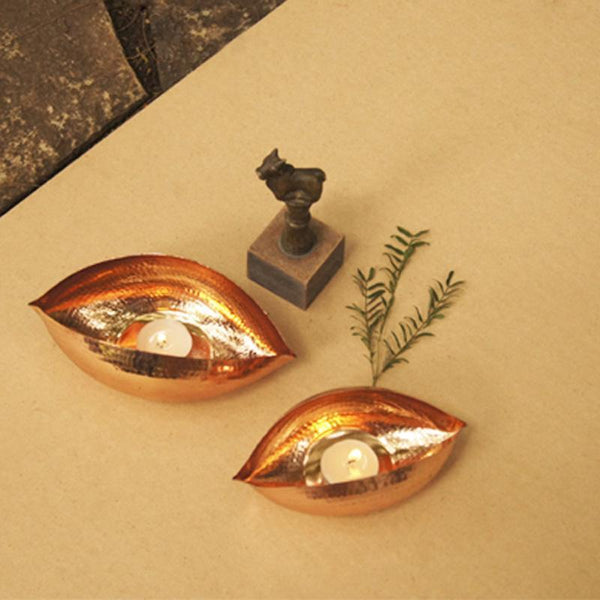 Copper Pod Tealight Holder Handcrafted By Traditional Artisans