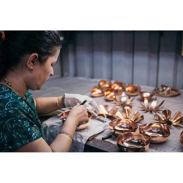 'Circle of Light' Copper Tealight Holders Handcrafted by Traditional Artisans