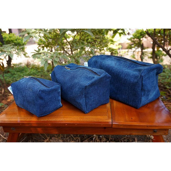 Cosmetic Pouches made with Upcycled Jeans (Set of 3)