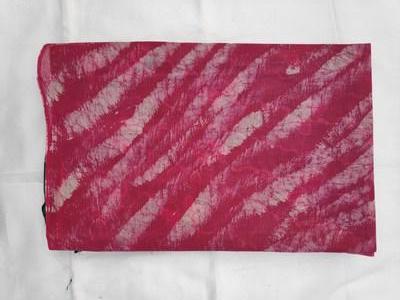 Cotton Wax Batik Saree- Green and Rose Pink