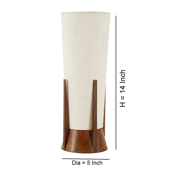 Pyramid Wooden Table Lamp Handcrafted by Traditional Artisans