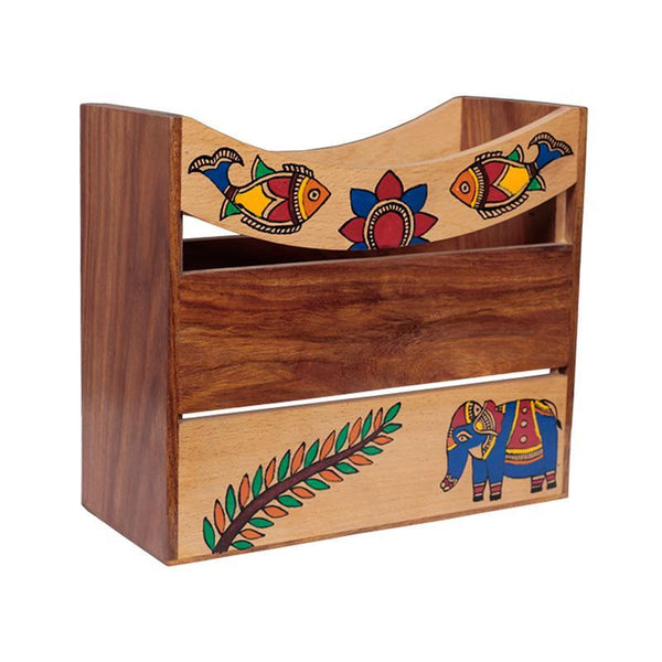 Handpainted Magazine/ Newspaper Stand in Sheesham Wood