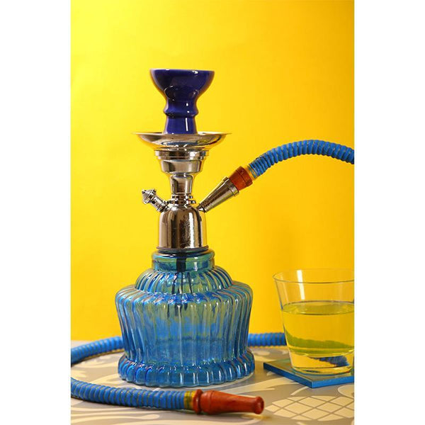 Maharaja Hookah Pot Created by Traditional Artisans - Blue