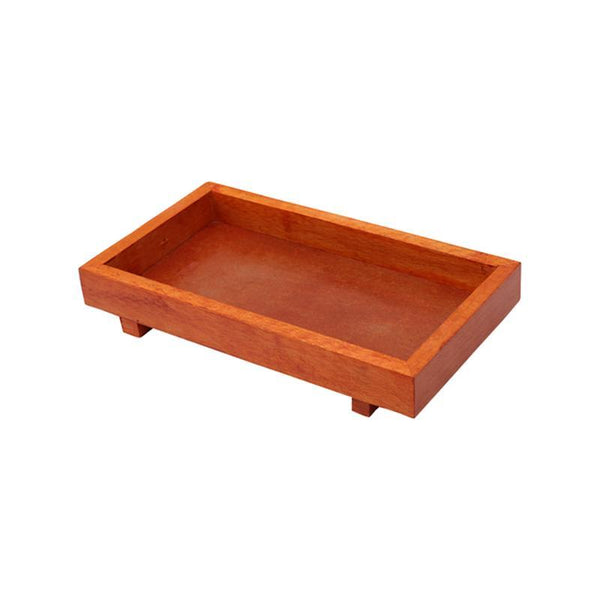 Hand-Carved Wooden Tray and Jar Set (Orange) created by Traditional Artisans