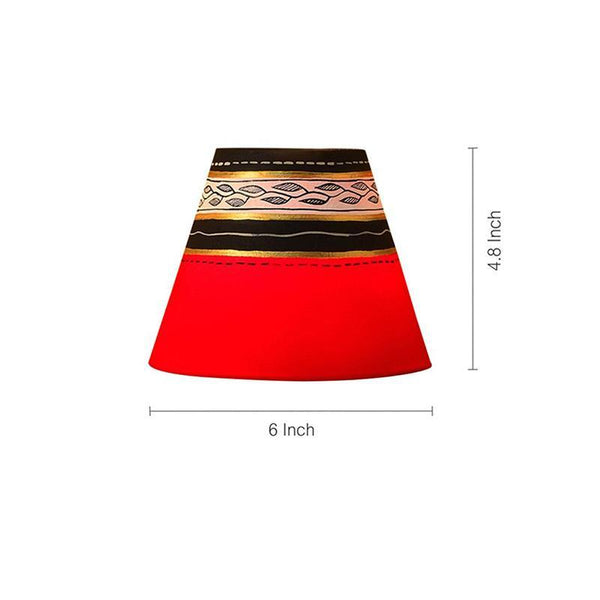 'Madhubani Shimmers' Hand-Painted Round Terracotta Table Lamp