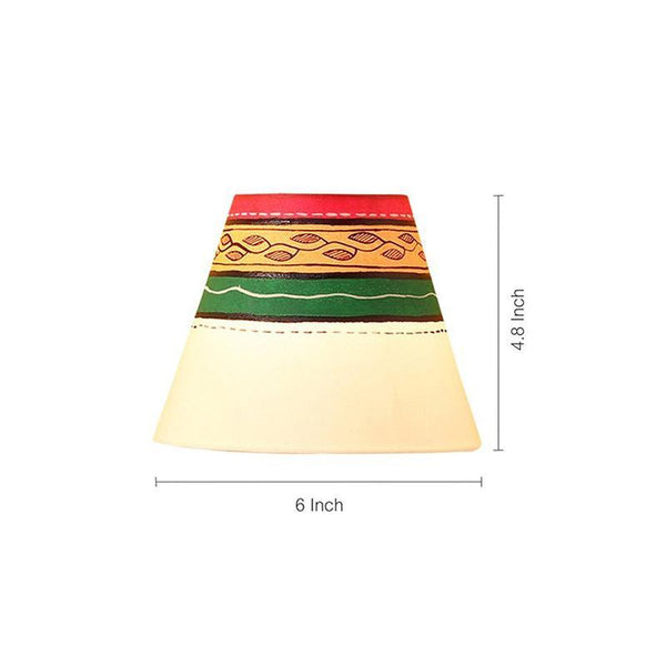 Warli Hand-Painted Pot-Shaped Terracotta Table Lamp Created by Traditional Artisans